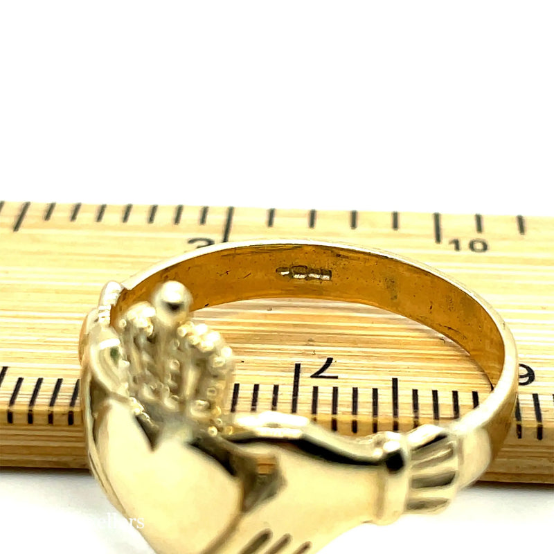 Irish Claddagh Ring, Celtic Ring, Heavy Claddagh Gold Ring, Traditional Ring, 9ct Gold Irish Ring - Sarraf Jewellers