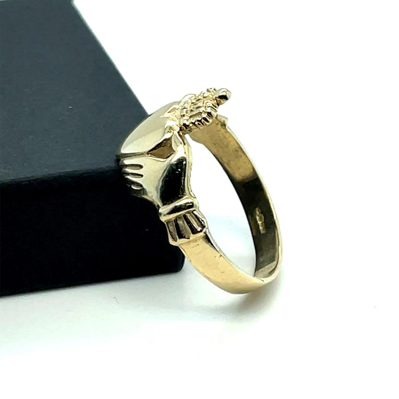Irish Claddagh Ring, Celtic Ring, Heavy Claddagh Gold Ring, Traditional Ring, 9ct Gold Irish Ring - Sarraf Jewellers