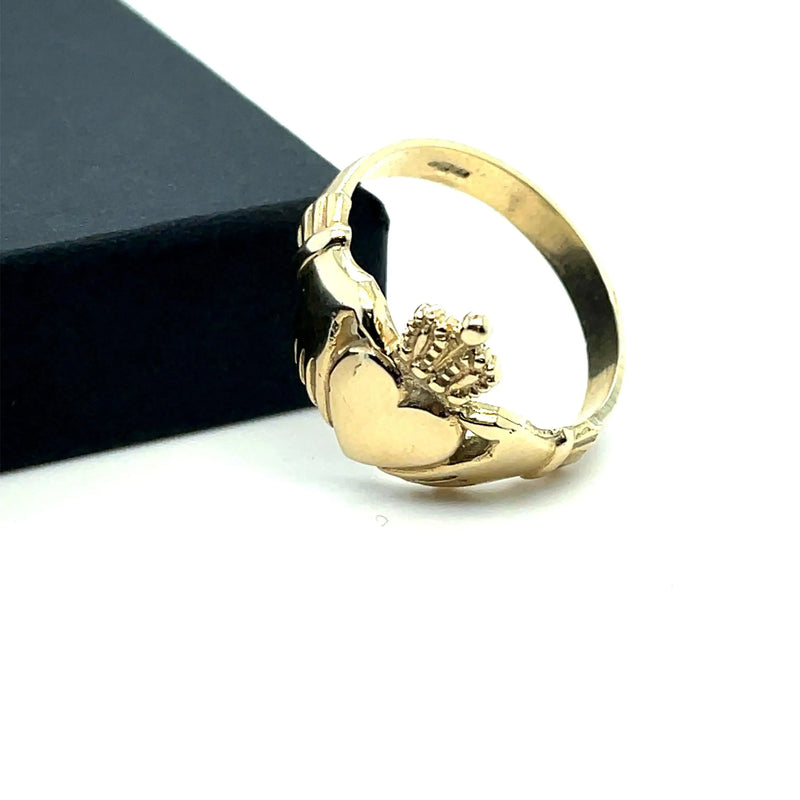 Irish Claddagh Ring, Celtic Ring, Heavy Claddagh Gold Ring, Traditional Ring, 9ct Gold Irish Ring - Sarraf Jewellers
