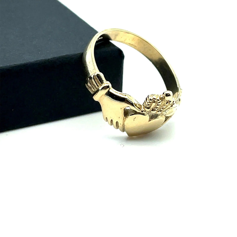 Irish Claddagh Ring, Celtic Ring, Heavy Claddagh Gold Ring, Traditional Ring, 9ct Gold Irish Ring - Sarraf Jewellers