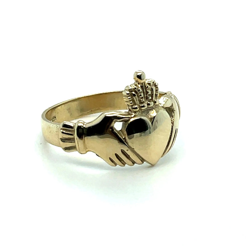 Irish Claddagh Ring, Celtic Ring, Heavy Claddagh Gold Ring, Traditional Ring, 9ct Gold Irish Ring - Sarraf Jewellers