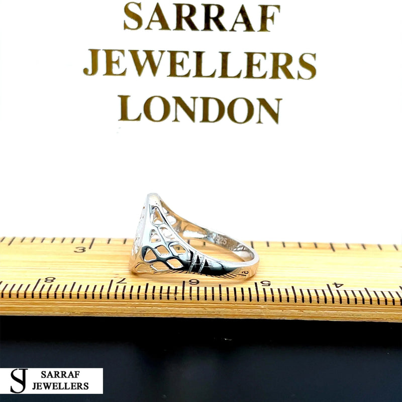 MAIDEN'S PRINCE OF WALES FEATHERS 925 Silver Sterling Signet Ring Lightweight 2.1gr All Sizes Brand NEW* - Sarraf Jewellers