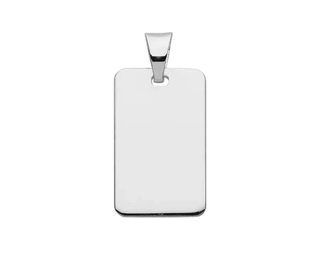 PERSONALIZE DOG TAG PENDANT 925 Sterling Silver Plain Rectangular Design FREE ENGRAVING UK Hallmarked | Shop Online Sarraf Jewellers UK - Sarraf Jewellers