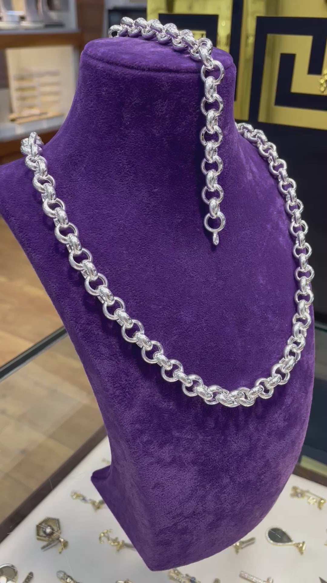 Silver Heavy Belcher Chain Plain Thick Design UK Hallmarked | Shop Online Sarraf Jewellers UK