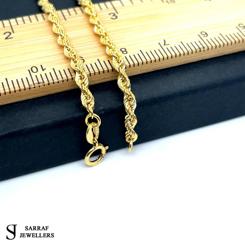 Rope Bracelet 9ct Yellow Gold For Women | Shop Online Sarraf Jewellers - Sarraf Jewellers