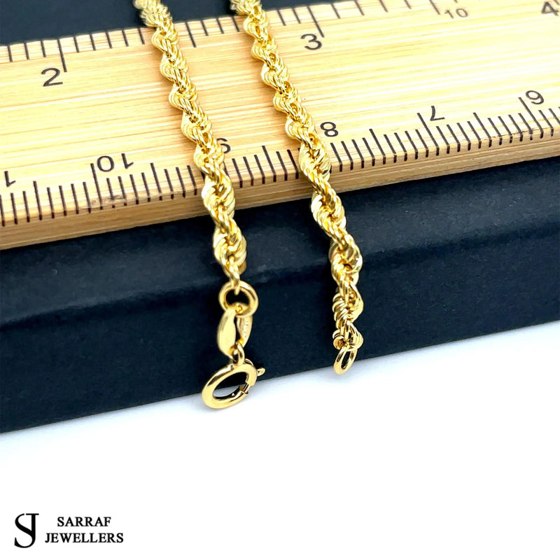 Rope Bracelet 9ct Yellow Gold For Women | Shop Online Sarraf Jewellers - Sarraf Jewellers
