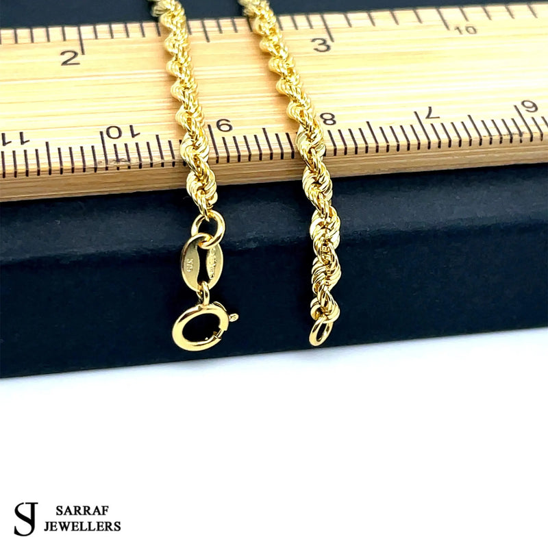 Rope Bracelet 9ct Yellow Gold For Women | Shop Online Sarraf Jewellers - Sarraf Jewellers