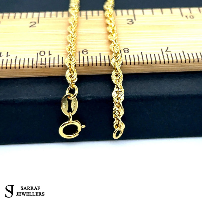 Rope Bracelet 9ct Yellow Gold For Women | Shop Online Sarraf Jewellers - Sarraf Jewellers