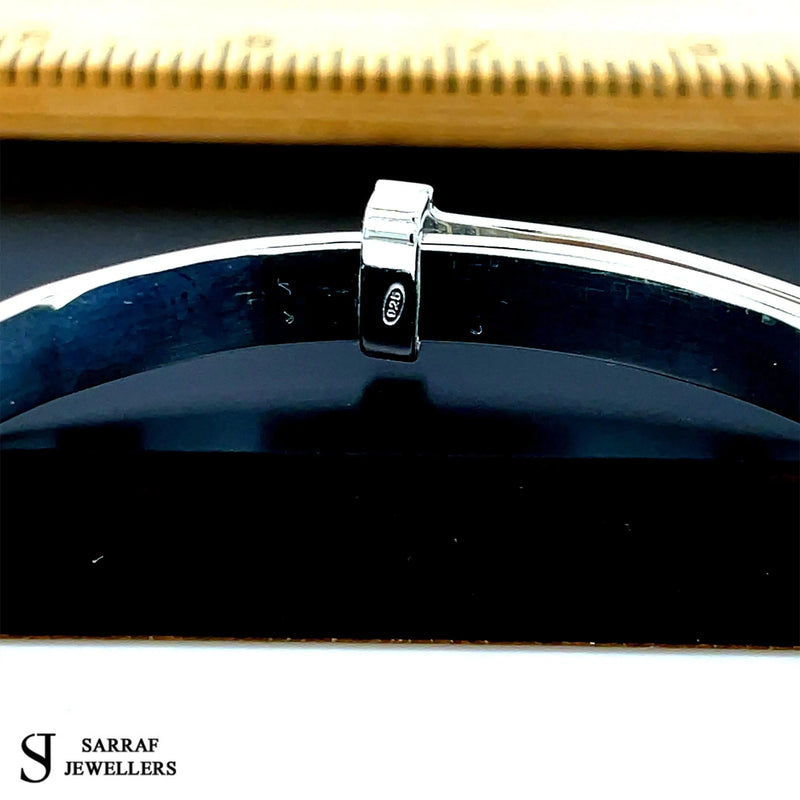 Silver Baby Bangle Child Expandable 925 SOLID Embossed Alphabet Letters Pattern* - Sarraf Jewellers
