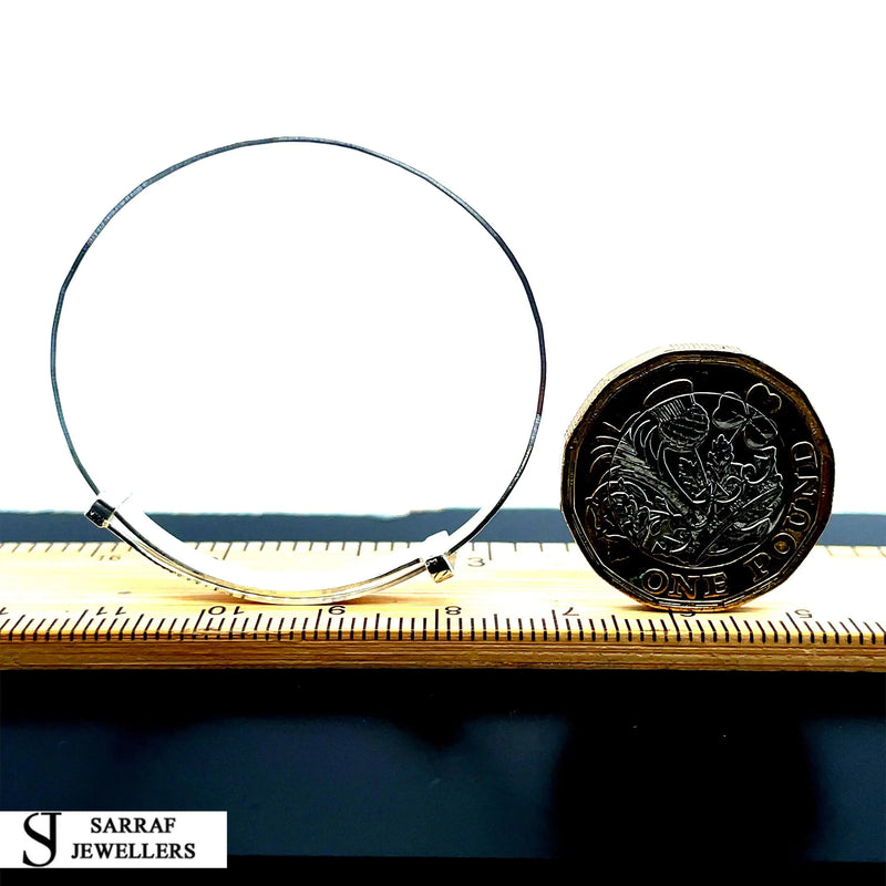Silver Baby Bangle Child Expandable 925 SOLID Embossed Alphabet Letters Pattern* - Sarraf Jewellers
