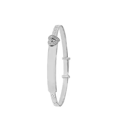 silver-baby-heart-design-id-bangle-diamond-cut-simulated-diamond-or-shop-online-sarraf-jewellers-uk-1 - Sarraf Jewellers