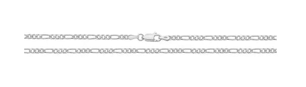 Silver Figaro Chain Plain Light Necklace UK Hallmarked | Shop Online Sarraf Jewellers UK - Sarraf Jewellers