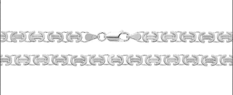 Silver Flat Byzantine Chain Plain Design Necklace UK Hallmarked | Shop Online Sarraf Jewellers UK - Sarraf Jewellers