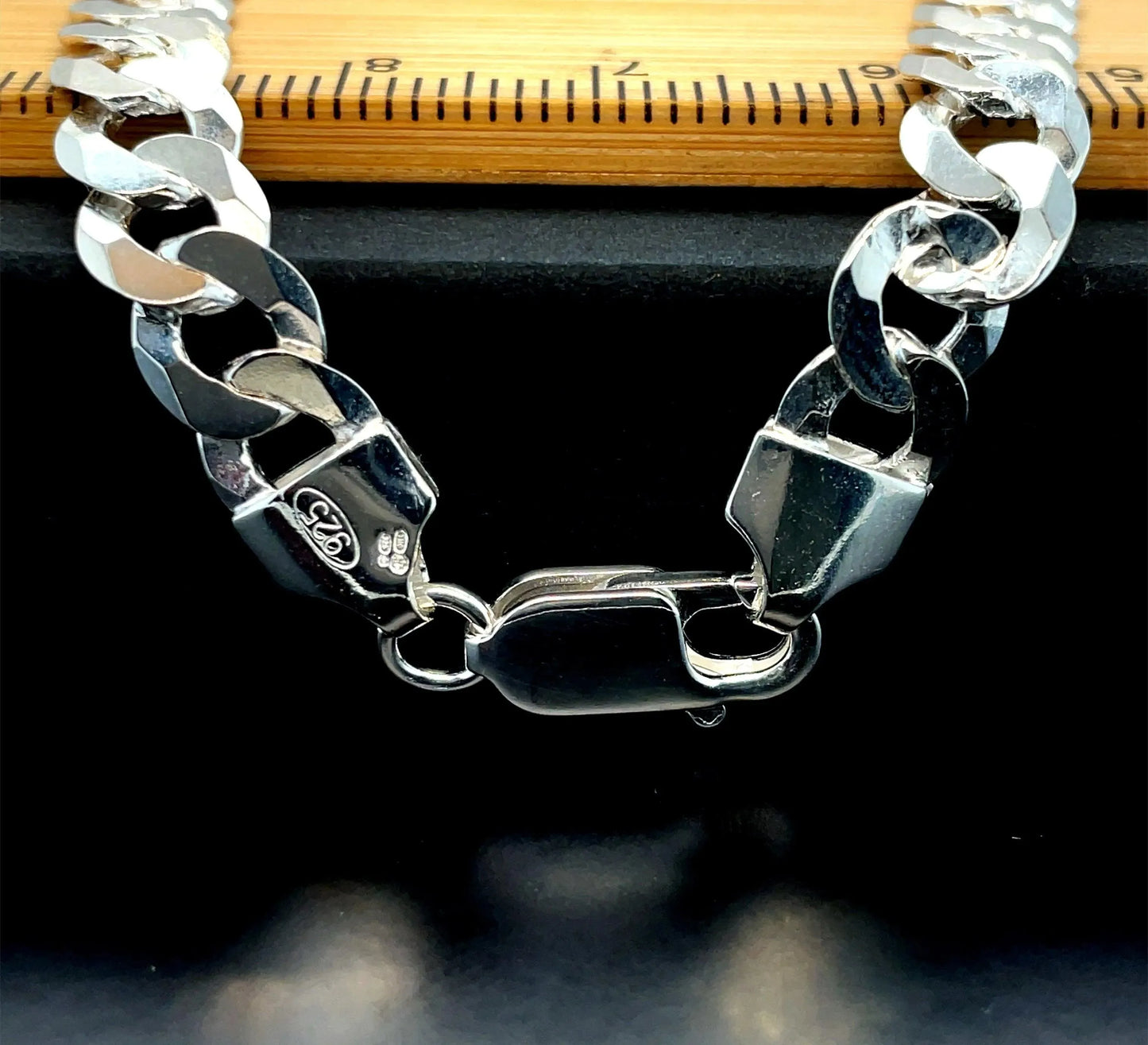 Silver Flat Curb Chain Plain Design Necklace UK Hallmarked | Shop Online Sarraf Jewellers UK - Sarraf Jewellers