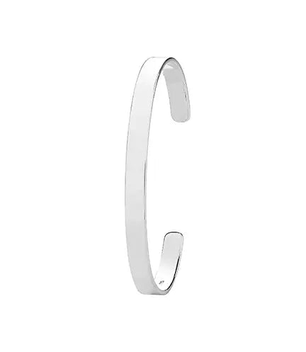 Silver Flat Plain Design Cuff Bangle | Shop Online Sarraf Jewellers UK - Sarraf Jewellers