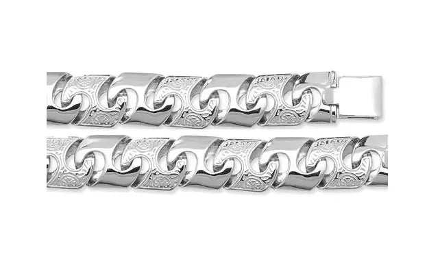 Silver Heavy Cast Anchor Link Bracelet Mens Chunky Design | Shop Online Sarraf Jewellers UK - Sarraf Jewellers
