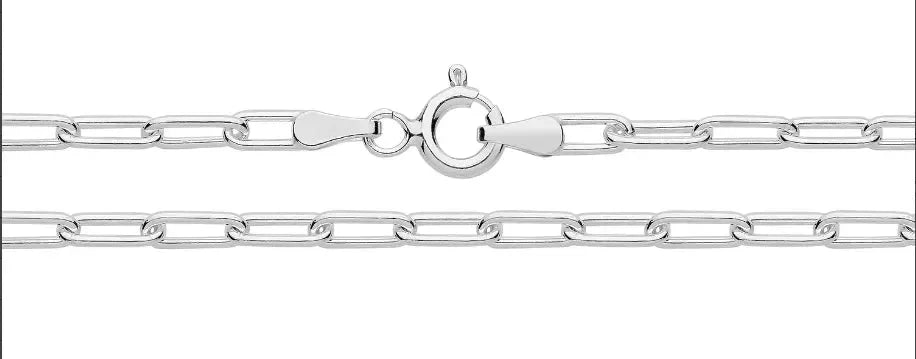 silver-paperclip-link-necklace-plain-design-chain-or-shop-online-sarraf-jewellers-uk-1 - Sarraf Jewellers