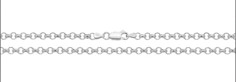 Silver Round Belcher Necklace Plain Light Design Chain UK Hallmarked | Shop Online Sarraf Jewellers UK - Sarraf Jewellers