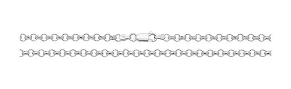 Silver Round Belcher Necklace Plain Light Design Chain UK Hallmarked | Shop Online Sarraf Jewellers UK - Sarraf Jewellers