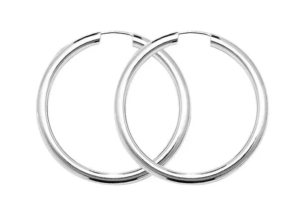 Silver ROUND DANGLE SLEEPERS EARRINGS 925 Sterling Silver Plain Design UK Hallmarked | Shop Online Sarraf Jewellers UK - Sarraf Jewellers