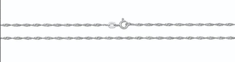 Silver Singapore Chain Rhodium Plated Design Necklace | Shop Online Sarraf Jewellers UK - Sarraf Jewellers