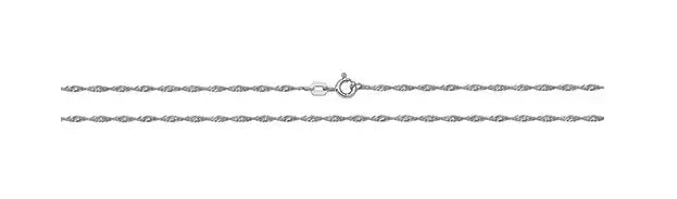 Silver Singapore Chain Rhodium Plated Design Necklace | Shop Online Sarraf Jewellers UK - Sarraf Jewellers