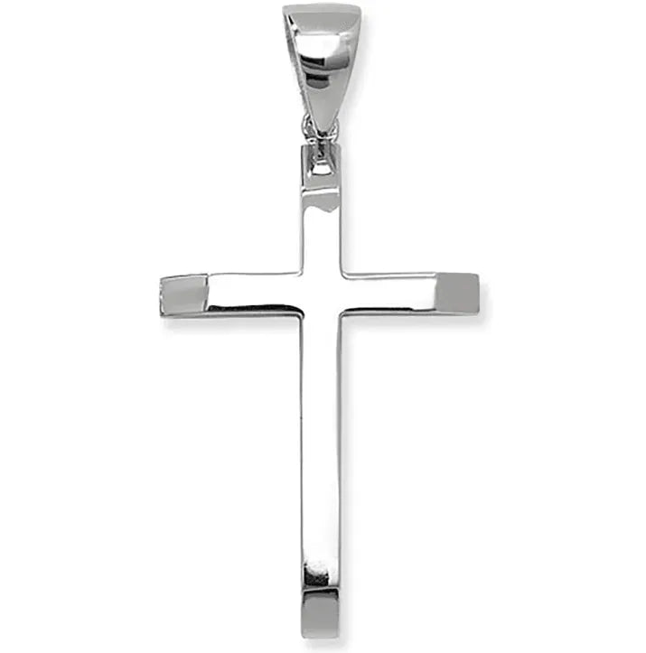 Solid 925 Sterling Silver Cross Heavy Plain Design UK Hallmarked | Shop Online Sarraf Jewellers UK - Sarraf Jewellers