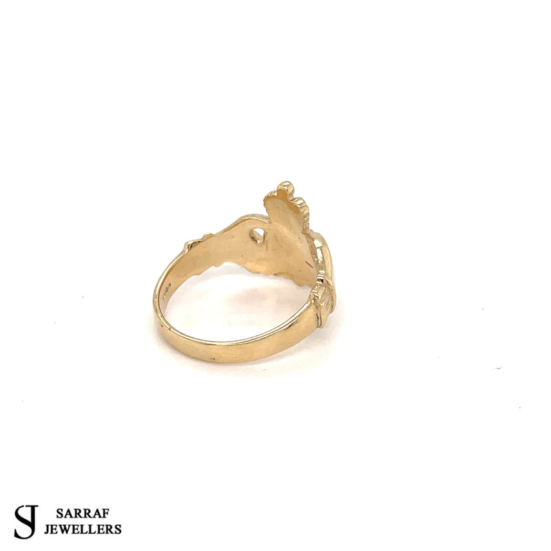 Solid Gold Ring, Irish Claddagh Ring, Celtic Ring, Heavy Claddagh Gold Ring, Traditional Ring, 9ct Gold Irish Ring - Sarraf Jewellers
