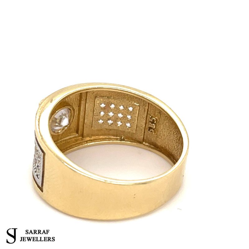 Solid Genuine 14ct Gold Gents Oval Signet Ring Brand New - Sarraf Jewellers