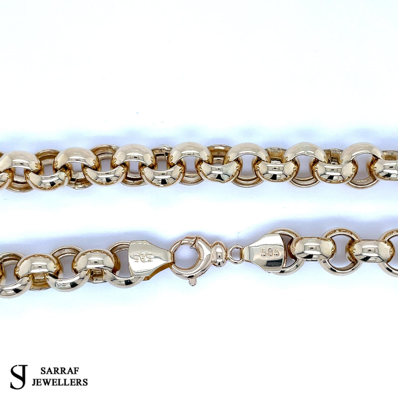 Plain Gold BELCHER 14CT 585 YELLOW GOLD Chain SOLID Necklace - Sarraf Jewellers