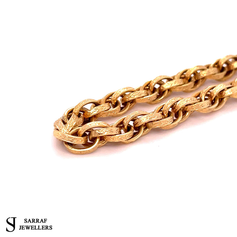 9ct Yellow Gold HOLLOW Prince of Wales Chain Necklace MENS LADIES BRAND NEW - Sarraf Jewellers