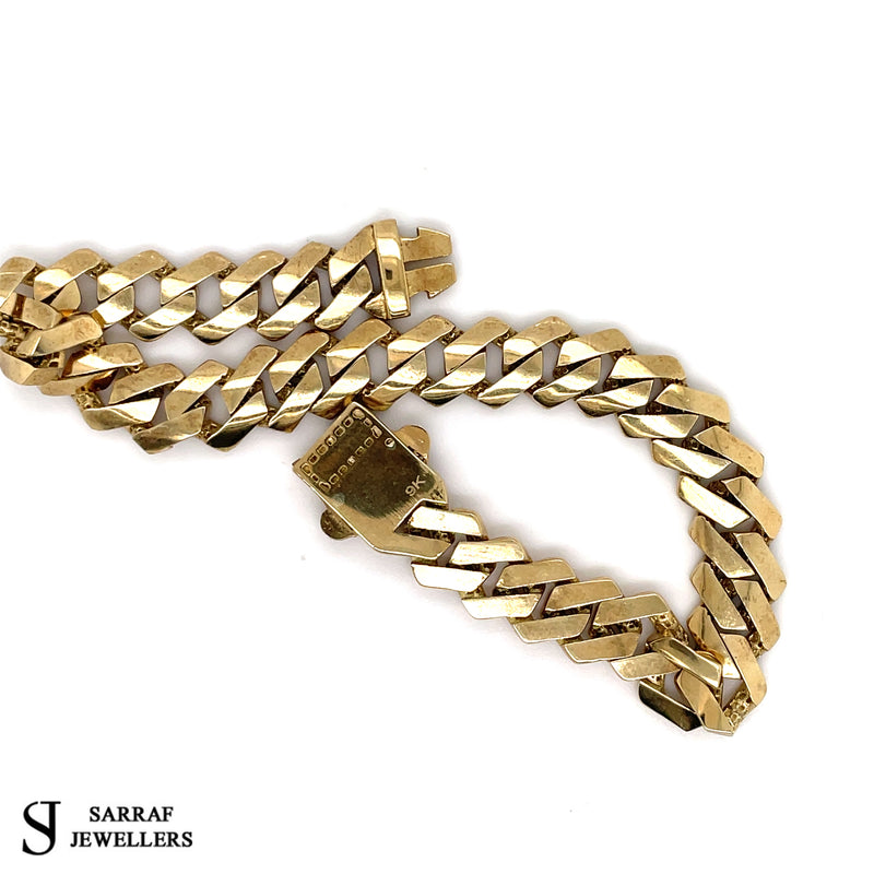 9ct Yellow Gold CURB CHAIN Bracelet 375 Hallmarked 11.1gr 7.5" NEW! - Sarraf Jewellers