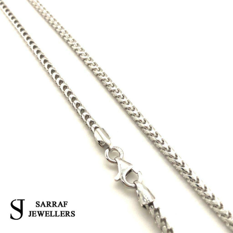 925 Sterling Silver Solid Ladies Mens FRANCO NECKLACE CHAIN ALL SIZES NEW 2MM - Sarraf Jewellers