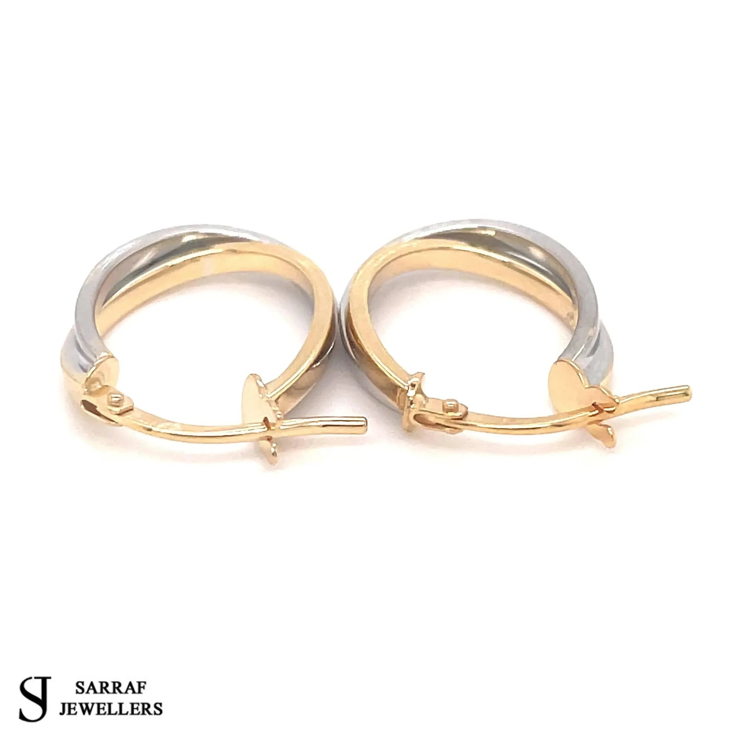 9ct-oval-yellow-white-gold-and-rose-white-gold-double-color-hoop-earrings-uk-hallmarked-or-shop-online-sarraf-jewellers-uk-5 - Sarraf Jewellers