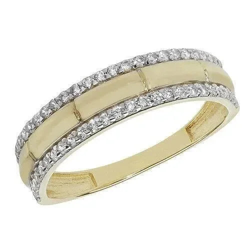 9ct-yellow-gold-2-row-cz-simulated-diamond-stones-ring-uk-hallmarked-or-shop-online-sarraf-jewellers-uk-1 - Sarraf Jewellers