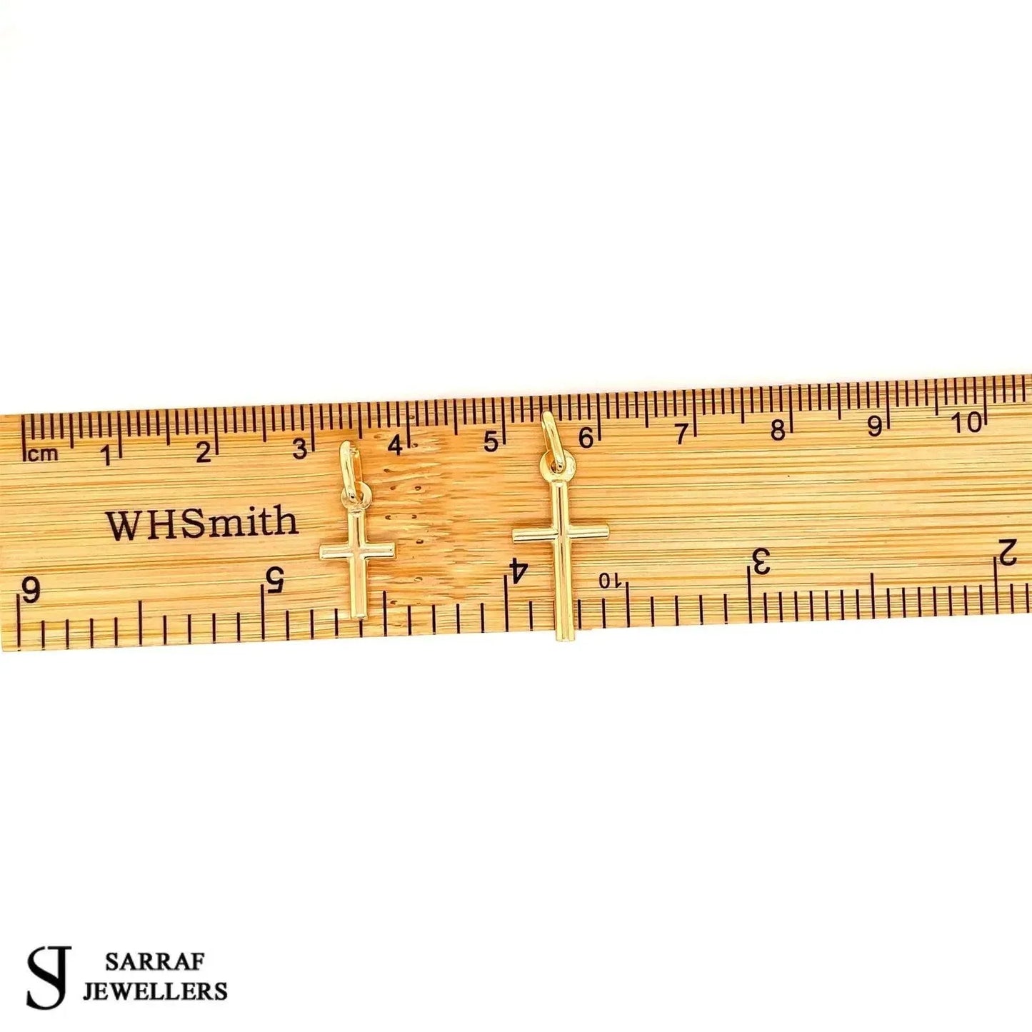 9ct-yellow-gold-cross-minimalist-pendant-small-medium-charms-or-shop-online-sarraf-jewellers-uk-4 - Sarraf Jewellers