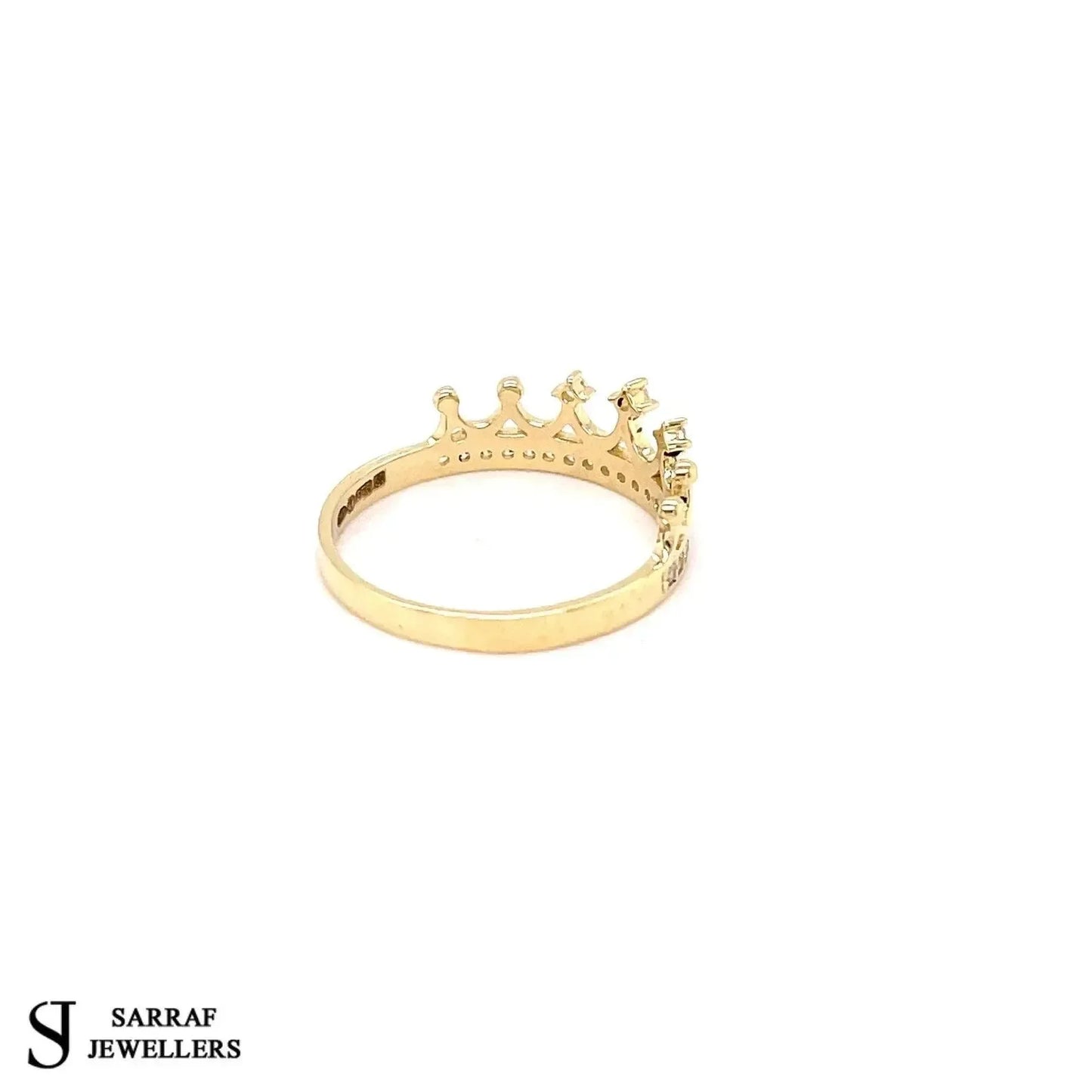 9ct-yellow-gold-crown-ring-simulated-diamond-cz-minimalist-design-or-shop-online-sarraf-jewellers-uk-4 - Sarraf Jewellers