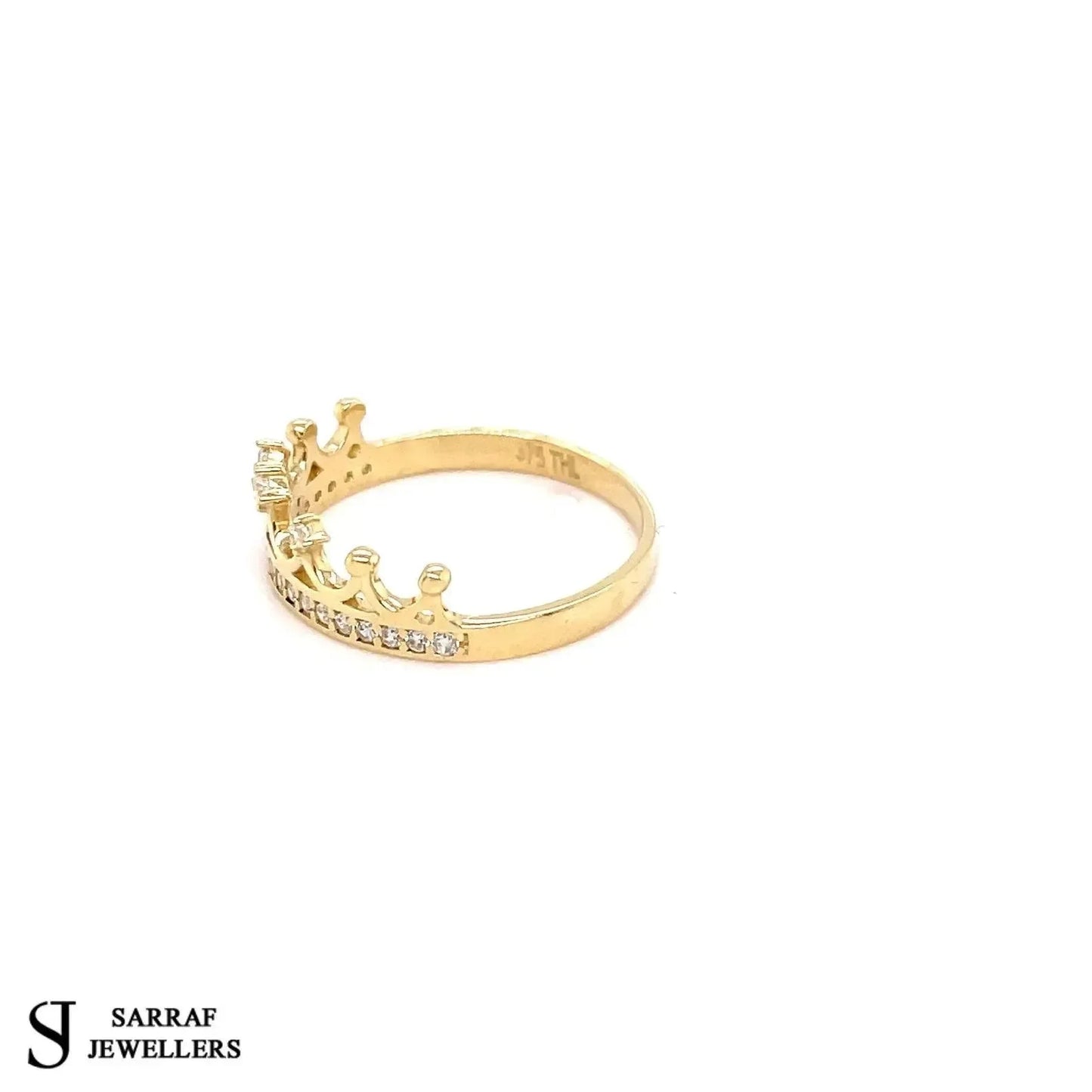 9ct-yellow-gold-crown-ring-simulated-diamond-cz-minimalist-design-or-shop-online-sarraf-jewellers-uk-6 - Sarraf Jewellers