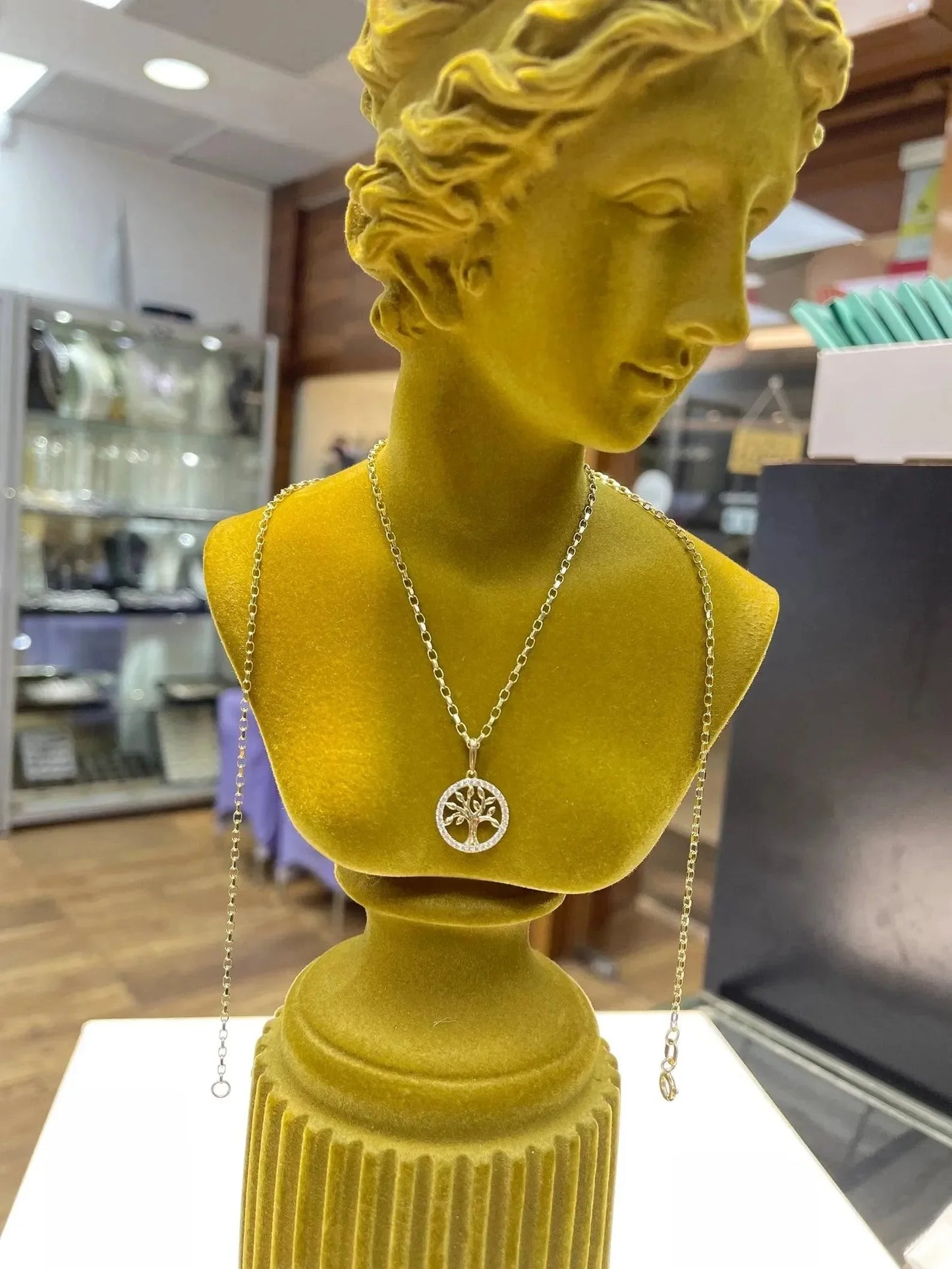 9ct-yellow-gold-cz-simulated-diamond-tree-of-life-charm-pendant-uk-hallmarked-or-shop-online-sarraf-jewellers-uk-4 - Sarraf Jewellers