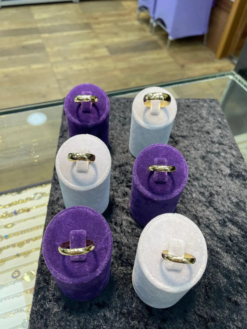 9ct Yellow Gold D Shape Wedding Ring 2mm to 7mm Width, Classic Wedding Band, UK Hallmark, For Men and Women - Sarraf Jewellers