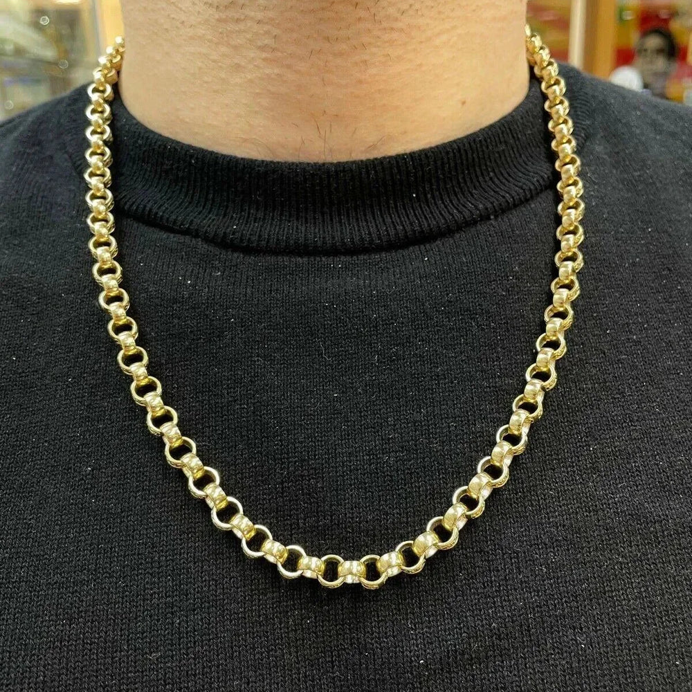 9ct Solid Patterned Belcher Chain | Shop Online Sarraf Jewellers UK