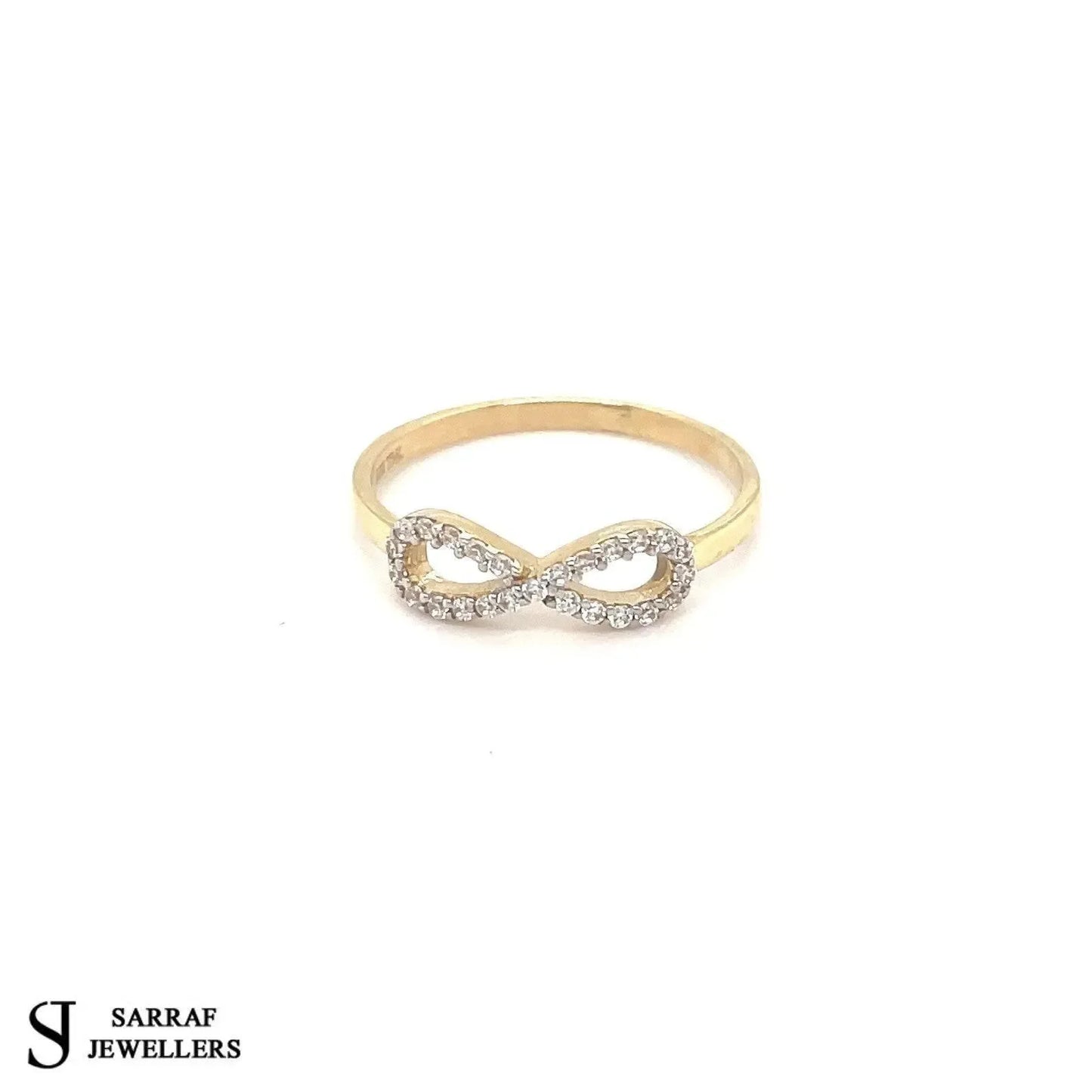 9ct-yellow-gold-infinity-ring-simulated-diamond-cz-design-uk-hallmarked-or-shop-online-sarraf-jewellers-uk-5 - Sarraf Jewellers