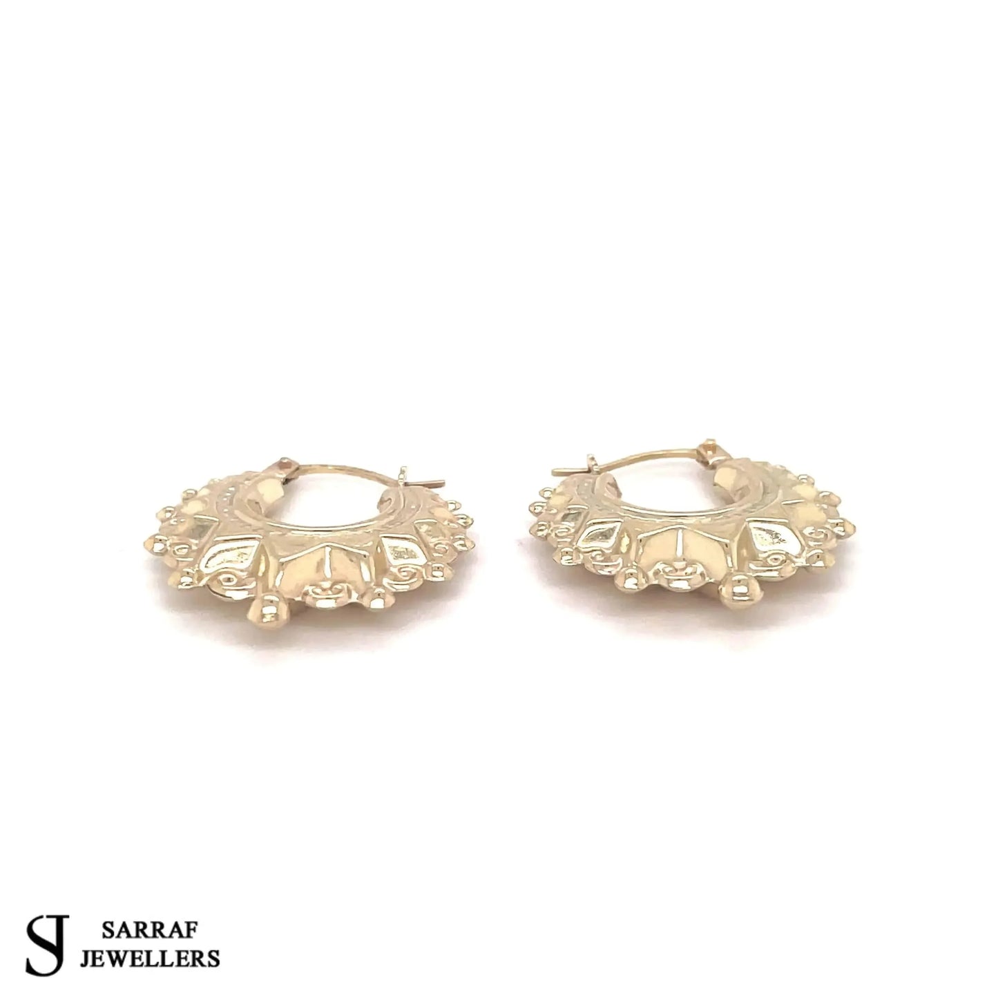 9ct-yellow-gold-ladies-plain-victorian-creole-earring-uk-hallmarked-or-shop-online-sarraf-jewellers-uk-3 - Sarraf Jewellers
