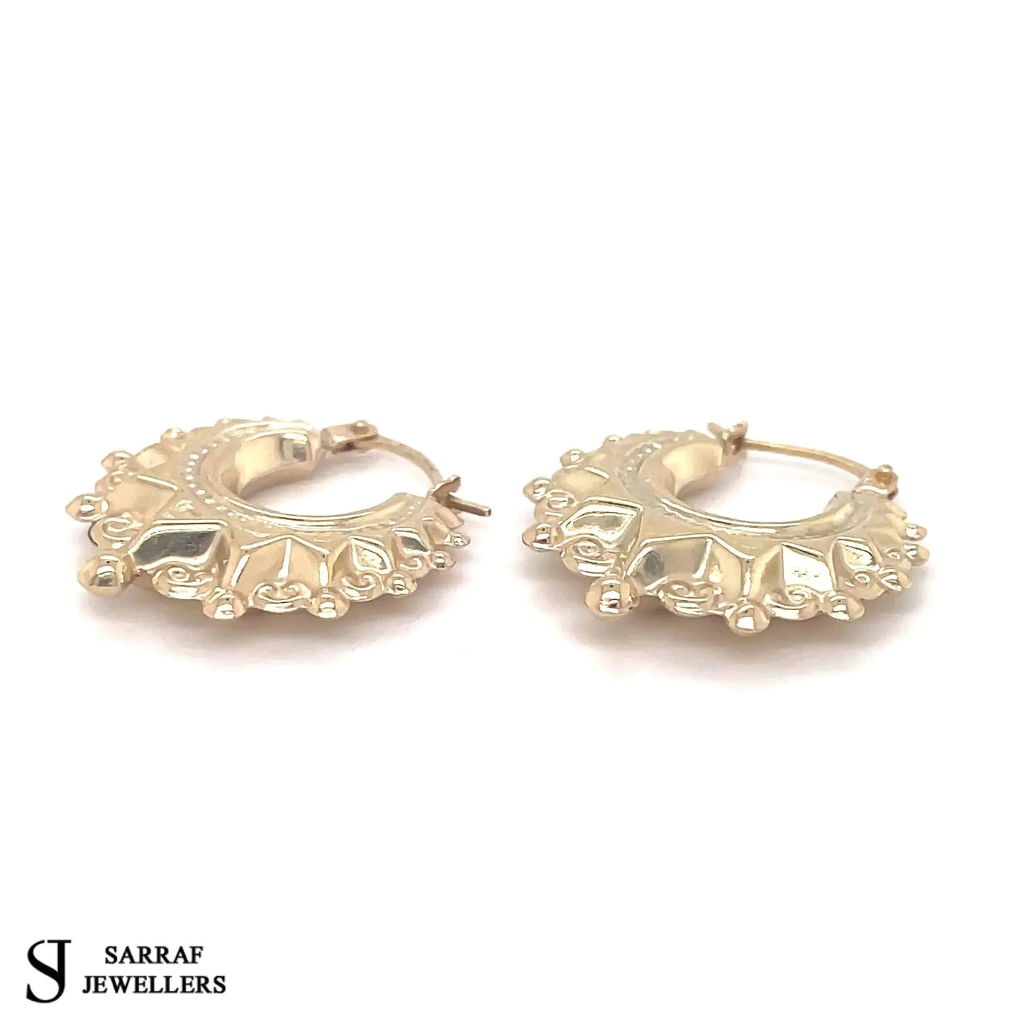 9ct-yellow-gold-ladies-plain-victorian-creole-earring-uk-hallmarked-or-shop-online-sarraf-jewellers-uk-4 - Sarraf Jewellers