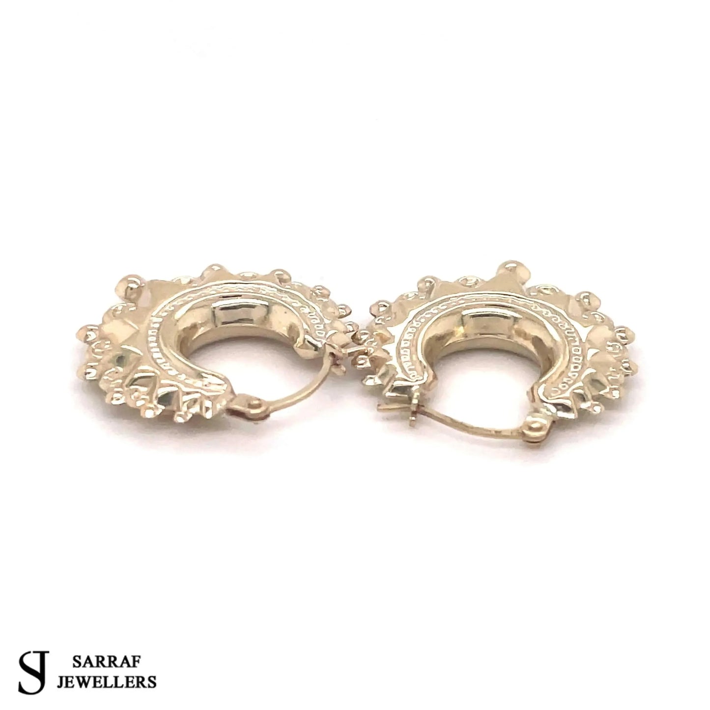 9ct-yellow-gold-ladies-plain-victorian-creole-earring-uk-hallmarked-or-shop-online-sarraf-jewellers-uk-5 - Sarraf Jewellers