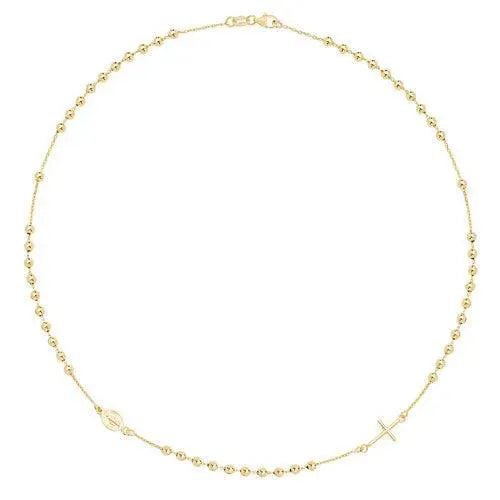9ct Yellow Gold LADIES Rosary Necklet 16 Inches 3.9GR 375 Brand New - Sarraf Jewellers