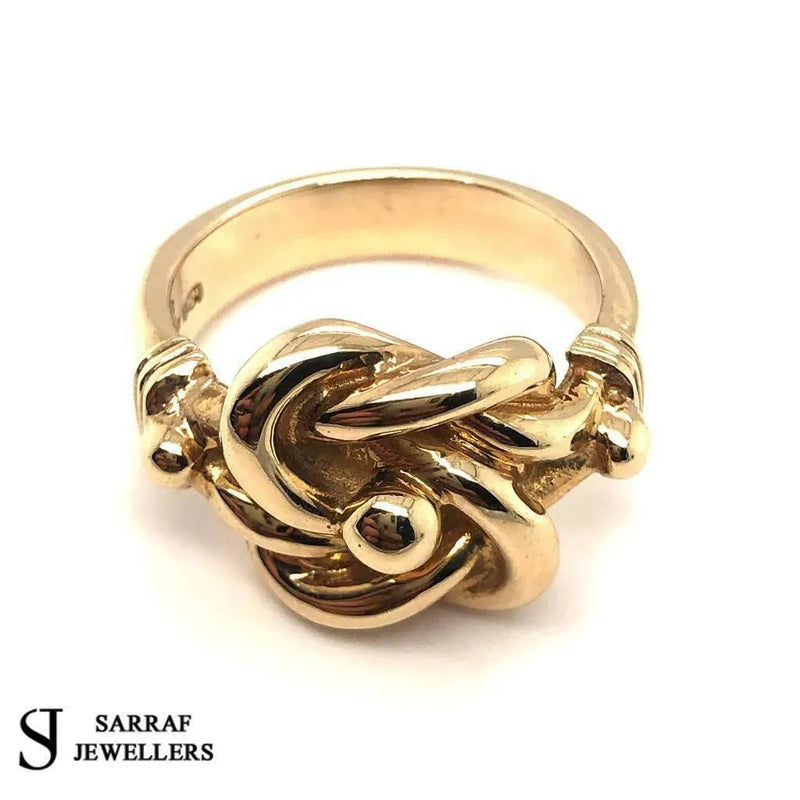 9CT YELLOW GOLD MEN'S KNOT RING CLASSIC MENS DESIGN DRESS BRAND NEW - Sarraf Jewellers