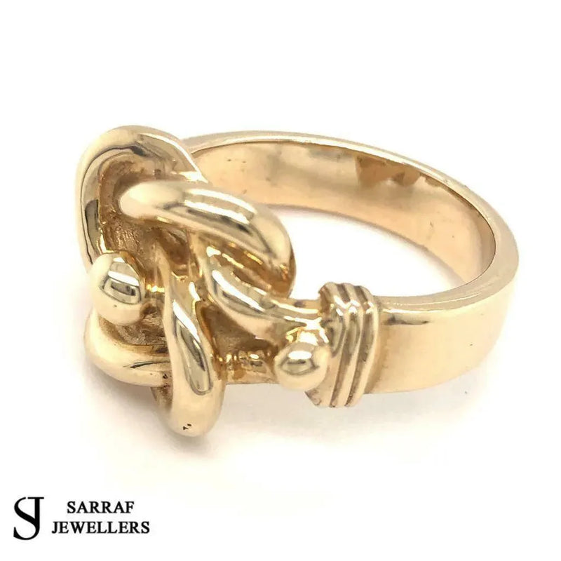 9CT YELLOW GOLD MEN'S KNOT RING CLASSIC MENS DESIGN DRESS BRAND NEW - Sarraf Jewellers