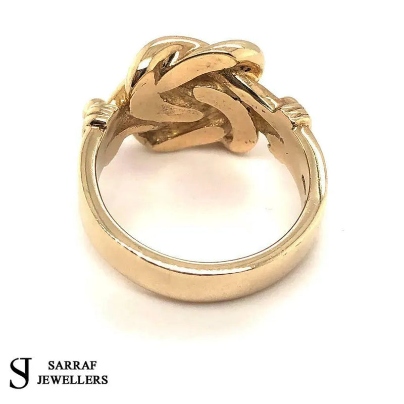 9CT YELLOW GOLD MEN'S KNOT RING CLASSIC MENS DESIGN DRESS BRAND NEW - Sarraf Jewellers