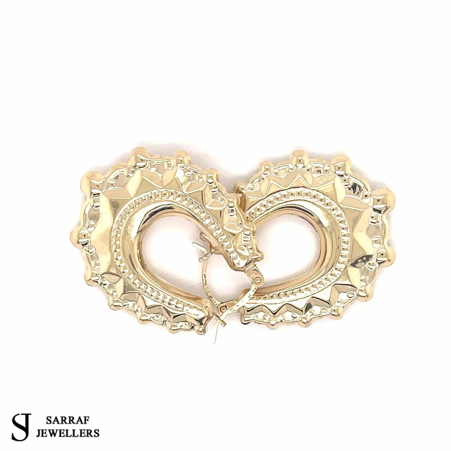 9ct-yellow-gold-oval-victorian-creole-earrings-plain-spike-design-uk-hallmarked-or-shop-online-sarraf-jewellers-uk-1 - Sarraf Jewellers